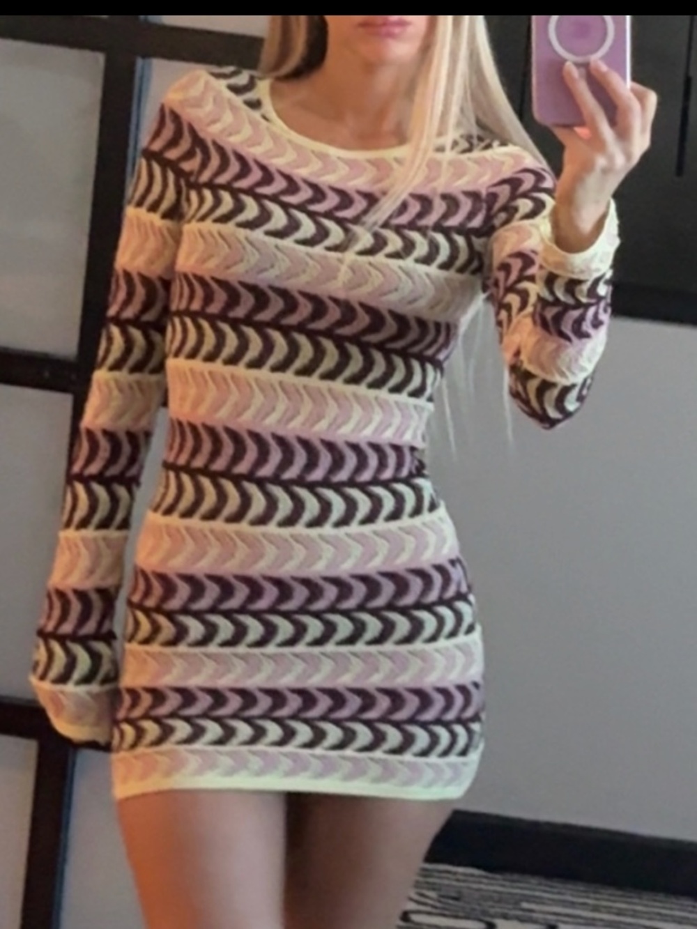 Zara striped knit mini dress